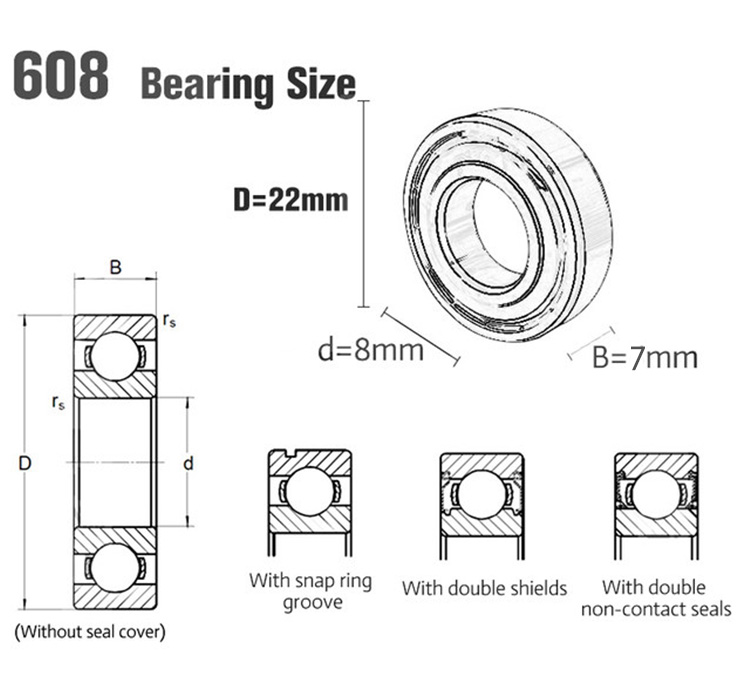608 skateboard bearing 
